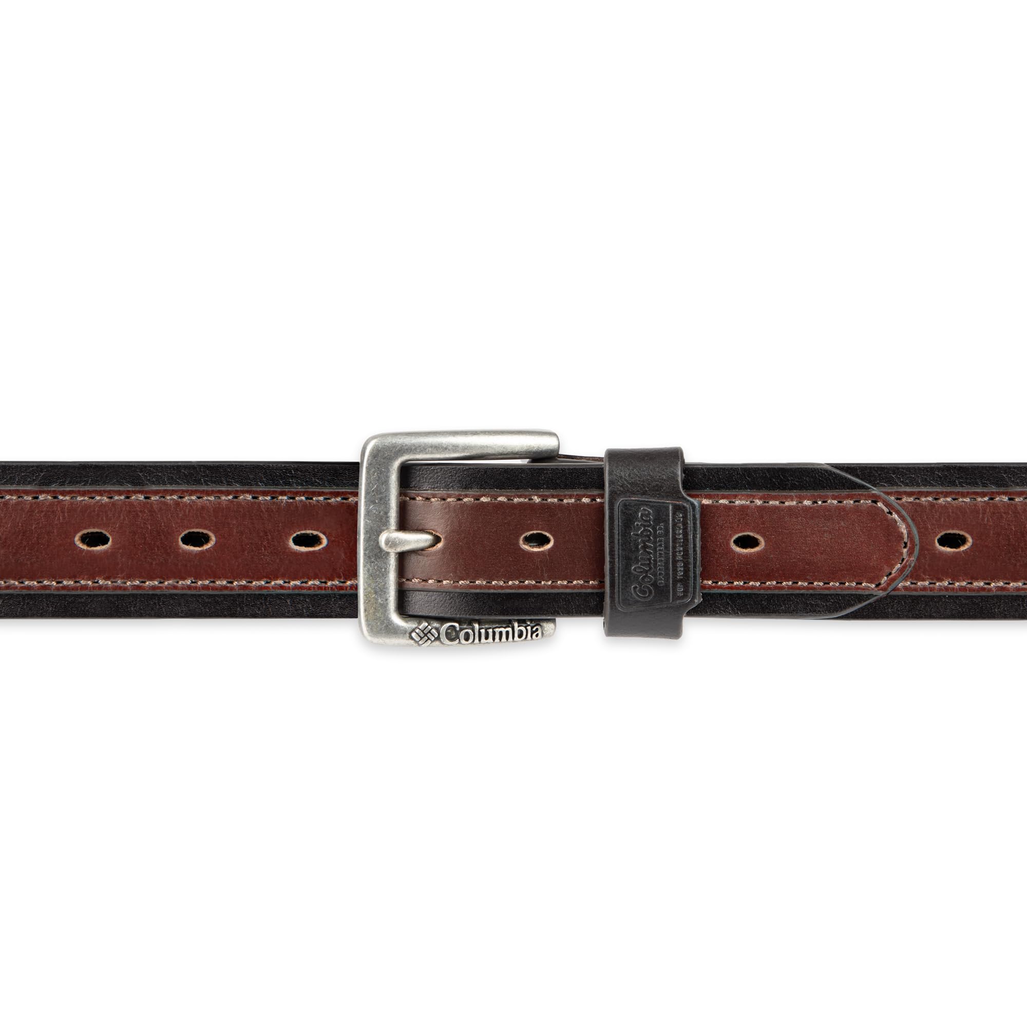Columbia Men's Leather Casual Belt Tan & Brown Classic Style for Everyday Wear