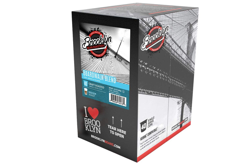 Brooklyn Beans Coffee Pods, Medium Roast Gourmet Variety Pack - Compatible with Keurig K Cup Brewers Including 2.0 Machines, 40 Count
