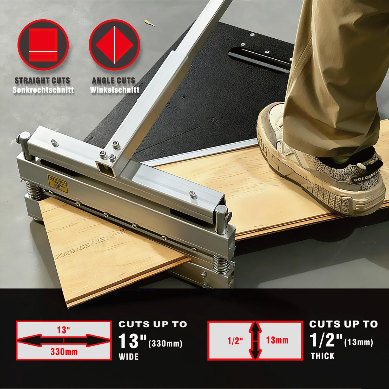 Heavy Duty Laminate/Vinyl Plank Cutter 13"; Instant 15/30/45 Angles to Cut Laminate, All Vinyl Planks, Engineer Wood, Siding & More in Just 1 Step; Super Cost-effective for Thanksgiving！