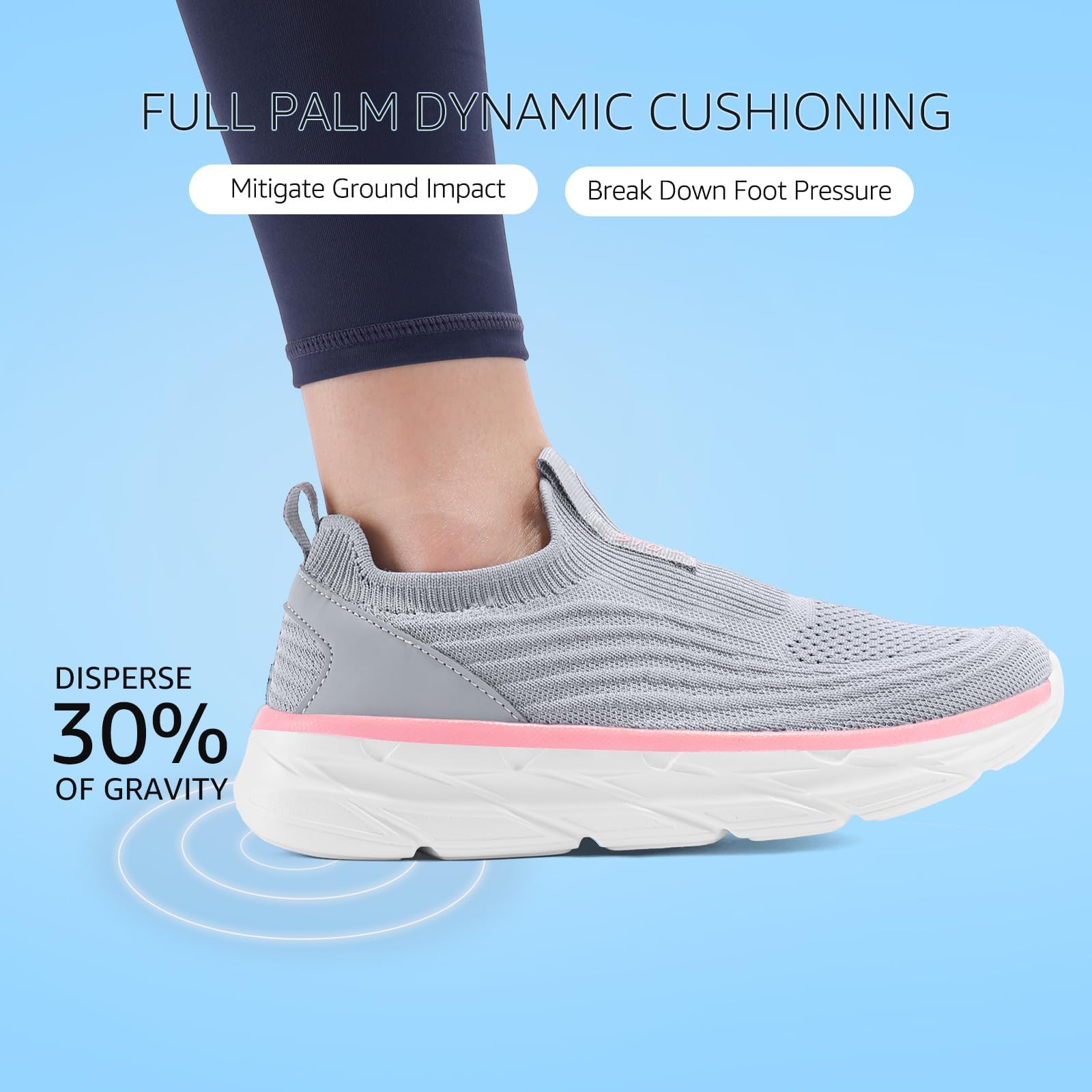 STQ Womens Walking Shoes Slip On Tennis Shoes Comfortable Lightweight Memory Foam Orthopedic Sneakers for Indoor Outdoor Gym Workout Sports