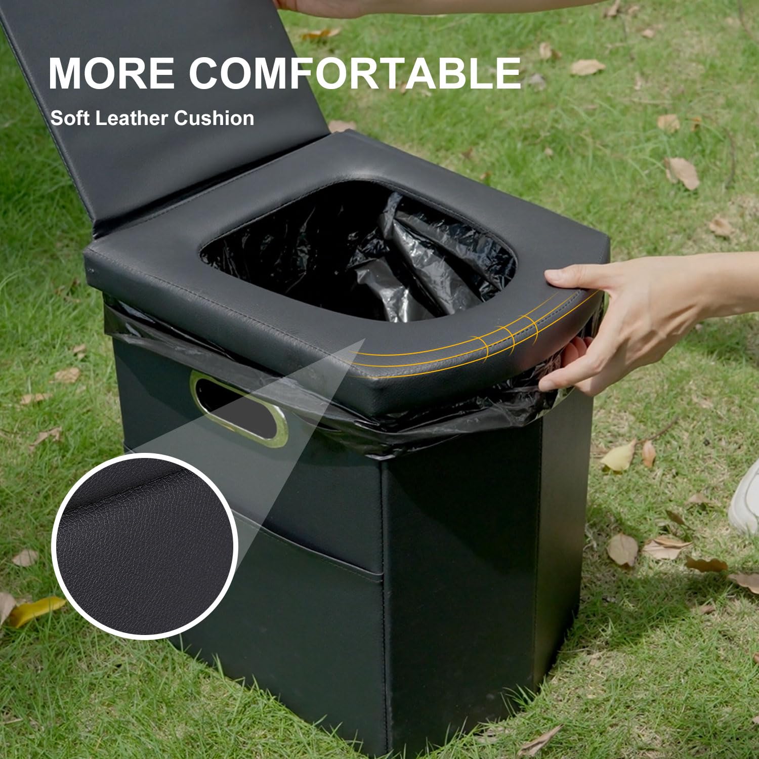 Ann Katy Upgrade XL Portable Toilet for Adults, Extra Large Portable Travel Floding Toilet, Camping Tall Toilets with Lid for Adults and Kids Compact Potty for Car,Hiking,Beach and Camping