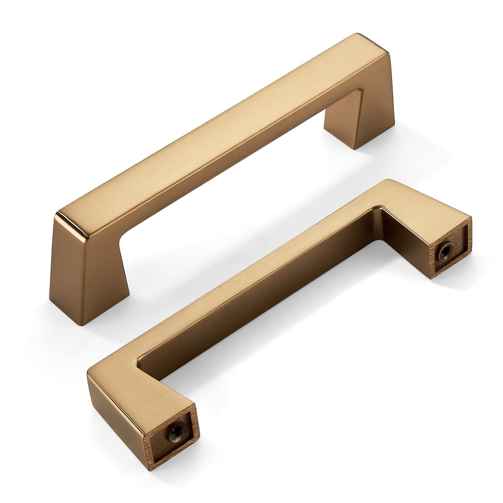 khtumeware 6 Pack 3 Inch(76mm) Kitchen Cabinet Handles Brushed Gold,Brushed Brass Cabinet Pulls Kitchen Cabinet Hardware, Furniture Pulls for Bathroom Cupboard Drawer Handles Dresser Pulls