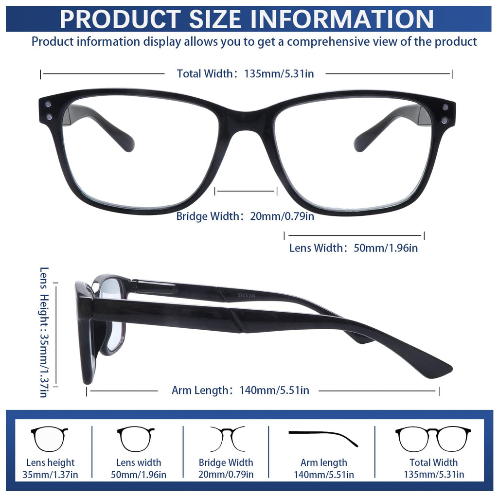 SIGVAN Reading Glasses 5 Packs Blue Light Blocking Eyeglasses Quality Spring Hinge Colorful Computer Readers for Women Men