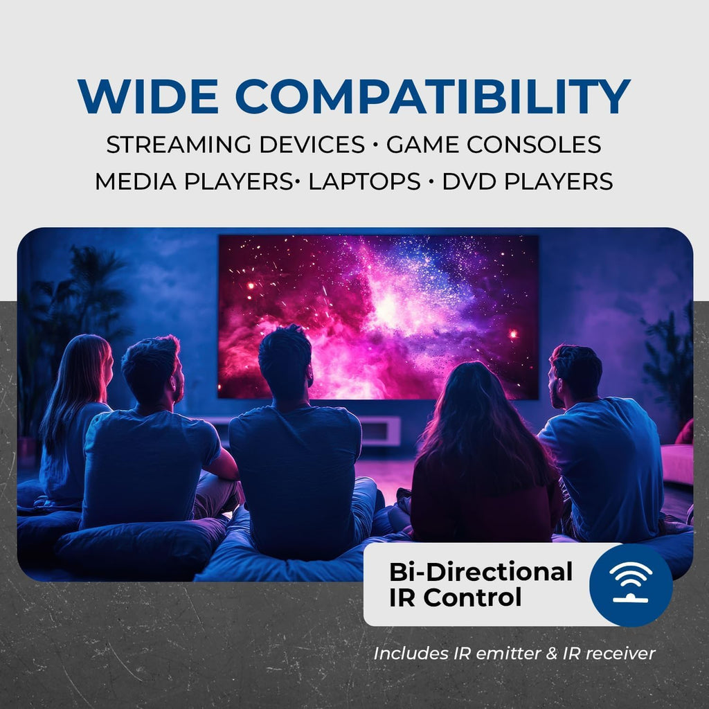 OREI HDMI Extender Over CAT6/CAT7 165ft, 1080p@60Hz HDMI Over Ethernet with Bi-Directional IR, HDMI Loop Out, PoC, Plug-and-Play for TV, Projector, Gaming & AV Setup (EX-165C)