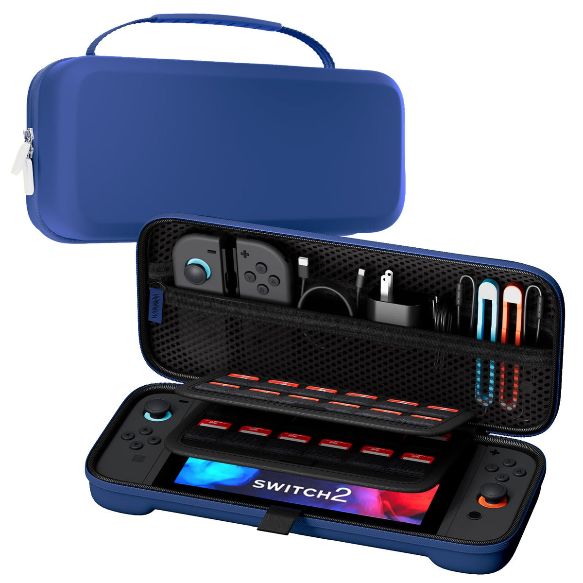 ProCase Carrying Case for Nintendo Switch 2 (2025) with 24 Game Card Slots, Hard Portable Travel Case Storage Bag Protective Pouch for 2025 Nintendo Switch 2 Console AC Adapter & Accessories -Black,L