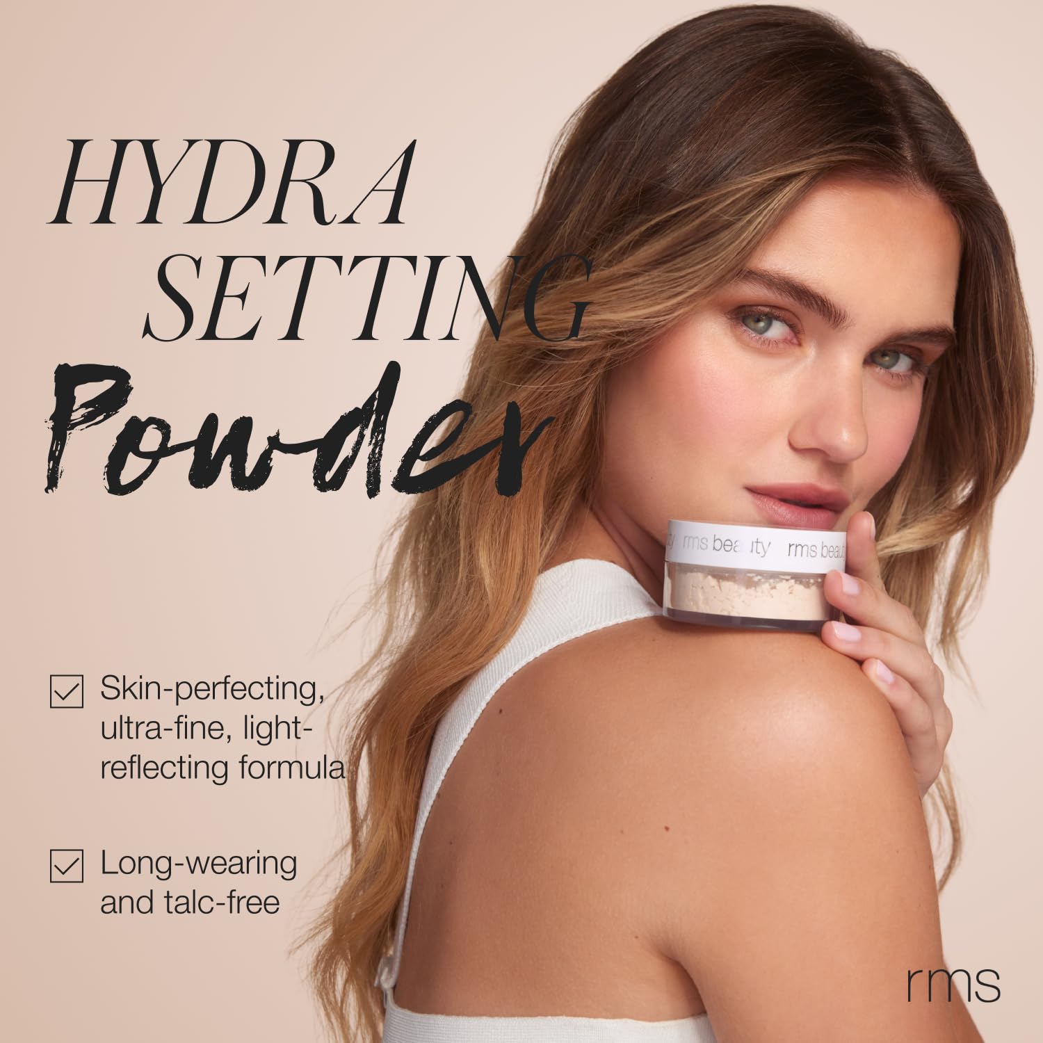 RMS Beauty Hydra Setting Powder - Translucent Loose Face Powder for Oily & Mature Skin - Hydrating Matte Finish Oil Control - 0.21 oz