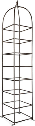 H Potter 8.5 Foot Iron Garden Obelisk Trellis | Heavy-Duty Ornamental Metal Landscape Hardscape for Climbing Plants | Large Handcrafted Vertical Yard Art - Model GAR470L