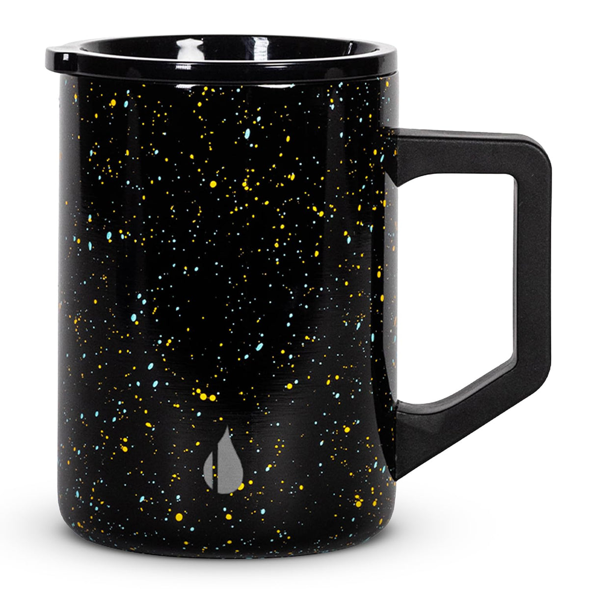 Elemental Insulated Coffee Mug - Triple-Wall Stainless Steel Summit Travel Cup for Hot and Cold Drinks - Thermal Coffee Mug with Lid and Handle for Camping, Office & Travel 12oz - Black