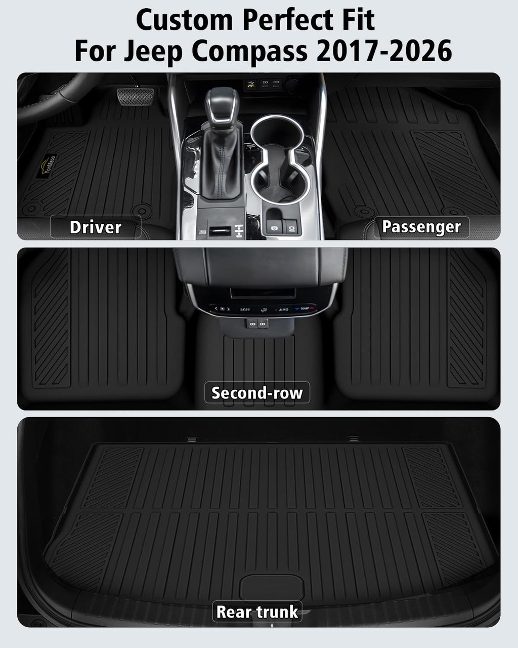 Floor Mats & Cargo Mat & Backrest Mat Custom for Toyota RAV4 Hybrid 2026 (Not for Cargo Area with Subwoofer) (Not for Phev), Door Sill Guards, All Weather TPE Floor Liners for RAV-4 2026 Accessories