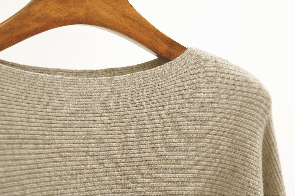GABERLY Boat Neck Batwing Sleeves Dolman Knitted Sweaters and Pullovers Tops for Women