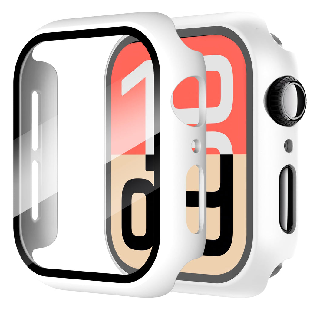 Diruite 2-Pack for Apple Watch Series 3/2/1 38mm Case, Ultra-Thin All-Around Tempered Glass Screen Protector Protection Cover for iWatch 38mm - Black