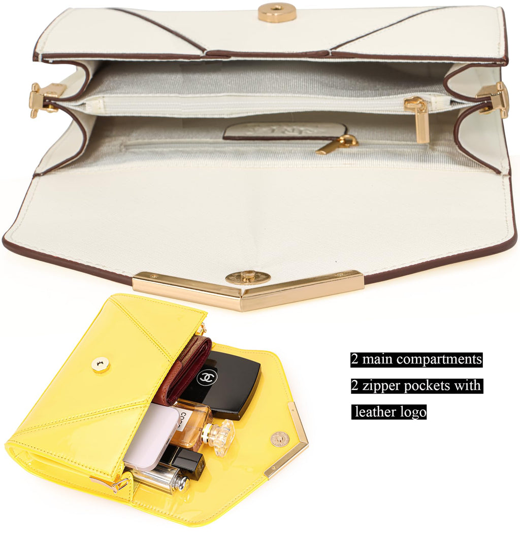 DEXMAY Women Envelope Clutch Faux Saffiano Leather Evening Handbag Foldover Clutch Bag Formal Dressy Purse