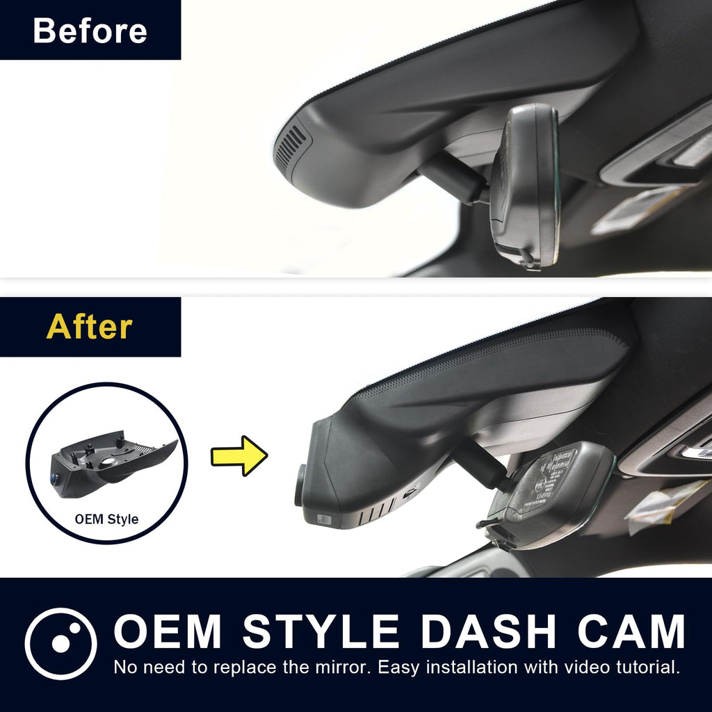 Mangoal 4K Dash Cam Custom fit for Chevy Suburban/Tahoe 2023-2026(Model A), LS LT RET Z71 Premier High Country, Integrated OEM Look, UHD 2160P Video, WiFi & App, GPS, 64GB Card
