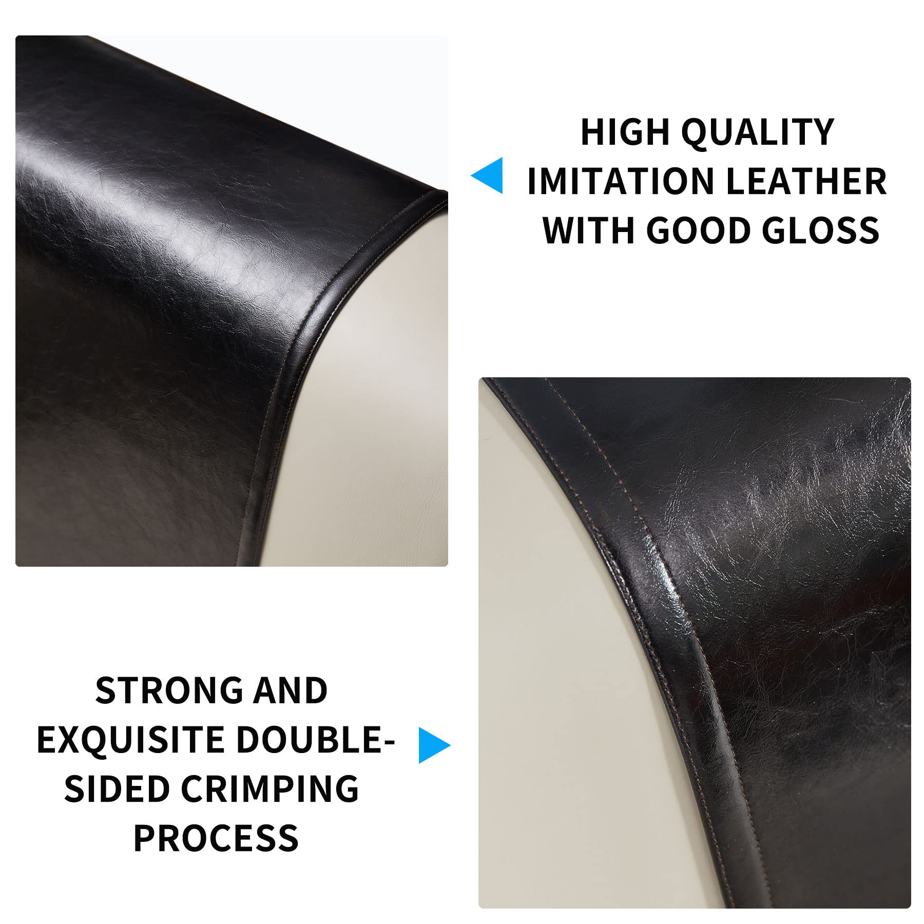 Non Slip Recliner Headrest Protector Washable Faux Leather Headrest Covers for Recliner Chair Waterproof Couch Head Rest Covers for Sofa,Furniture,Office Chair,Theater Seat (Beige)