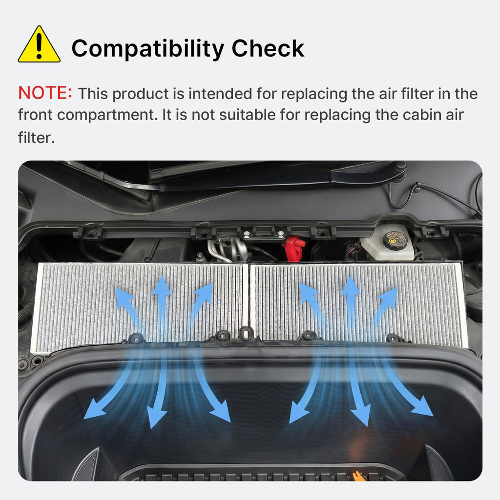Air Conditional Replacement with Activated Carbon for Tesla Model 3 Model Y HEPA Cabin Air Filter Accessories 2016-2024/2025/2026 Juniper Highland Upgraded Version(2 Pack)