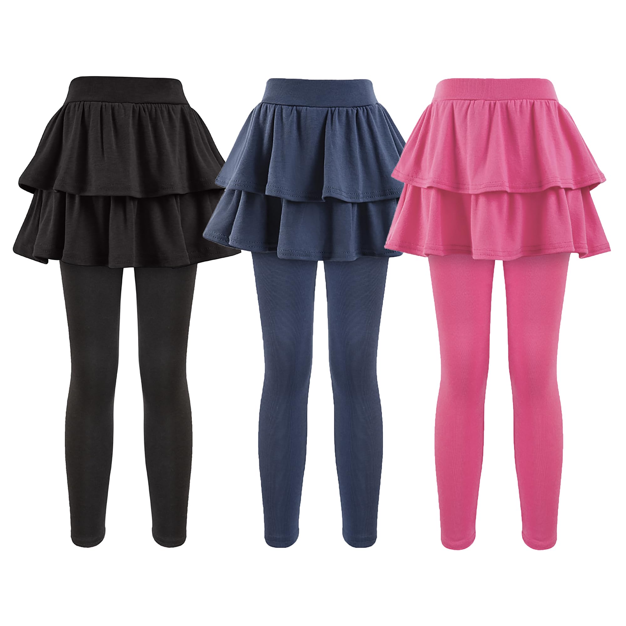 Girls School Uniform Pants Leggings with Skirts Stretch Warm Jegging 4-12 Years