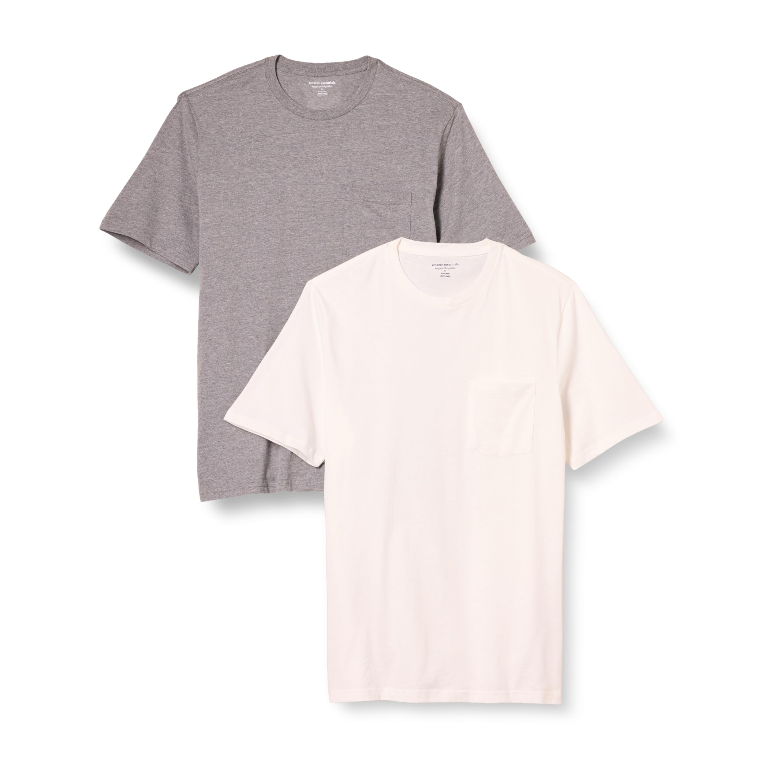 Amazon Essentials Men's Short-Sleeve Crewneck Pocket T-Shirts, Pack of 2
