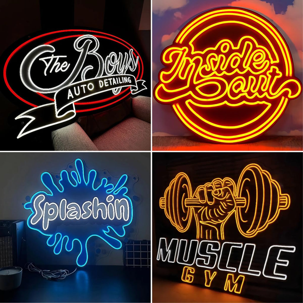 CIONAOR Custom Neon Sign, Personalized UV Printed LED Backlit Illuminated Sign Customizable for Business LoGo, Salon Beauty Nail Studios Light Up Name Metal Sign, Images Neon Lighting Customized