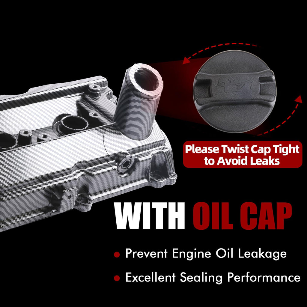 MITZONE Engine Valve Cover Set with Bolts & Oil Cap & Gaskets & Spark Plug Tube Seals & P CV Cover Compatible with 2003-2008 Nissan 350Z Infiniti FX35 G35 M35 VQ35DE 3.5L Part# 13264AM600 13264AM610