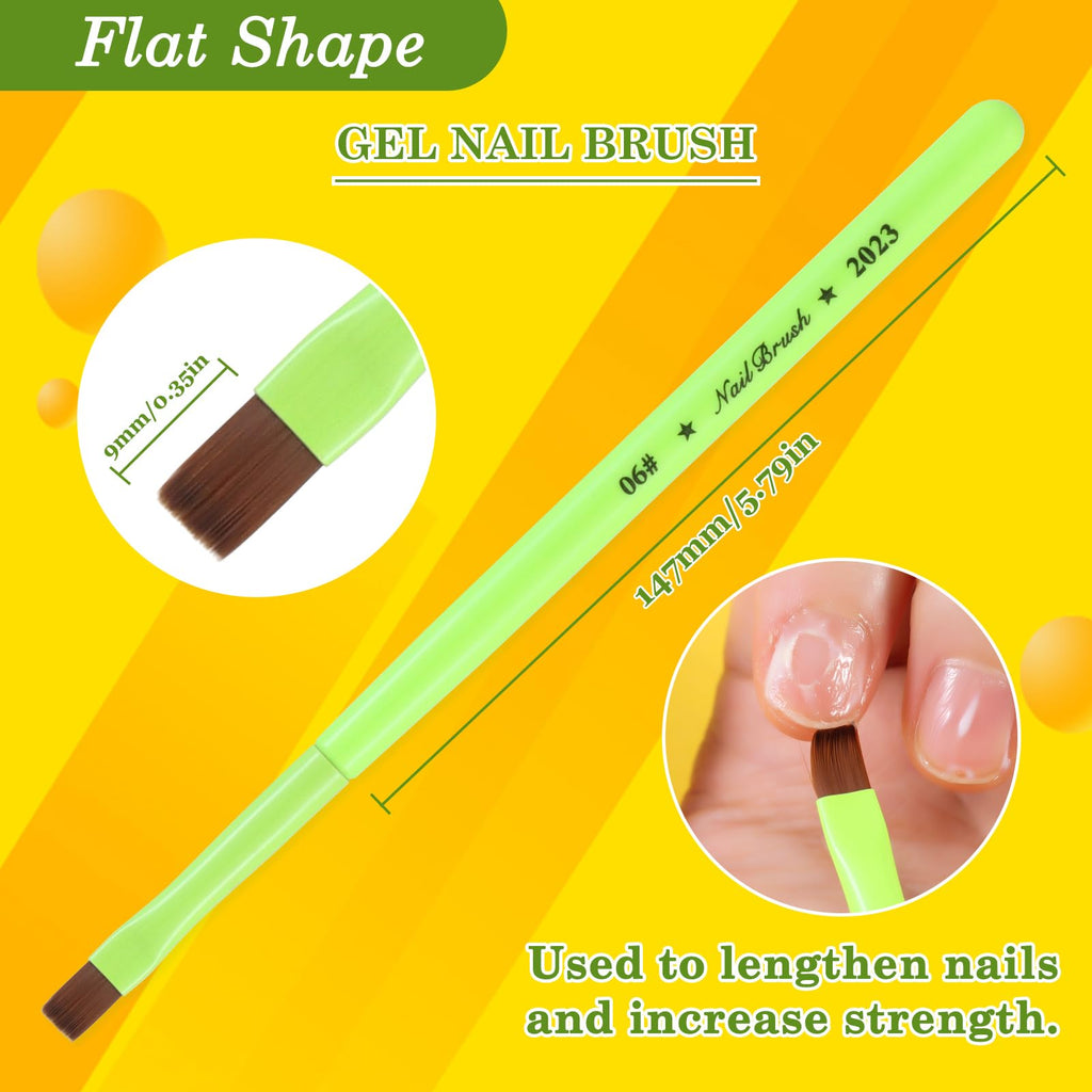 Nail Art Clean Up Brushes,Nail Brushes for Cleaning Polish Mistakes on the Cuticles, Acetone Resistant Nail Brush, Fingernail Cleaning Brushes for Nail Art and Designs (2 Pcs Round&Angled)