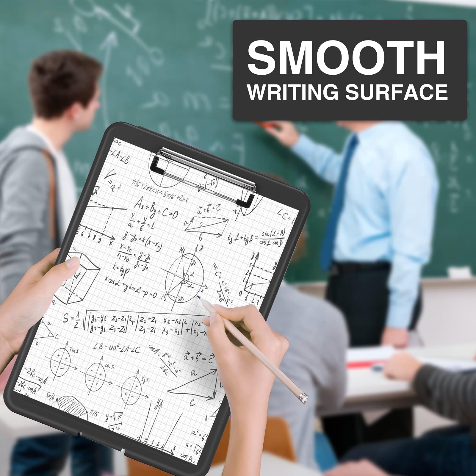 Sooez Clipboard with Storage, Plastic Storage Clipboards with Low Profile Clip, Nursing Clip Boards Foldable, Hanging Clipboard Case for Work, Teacher, Classroom Must Haves, Office School Supplies