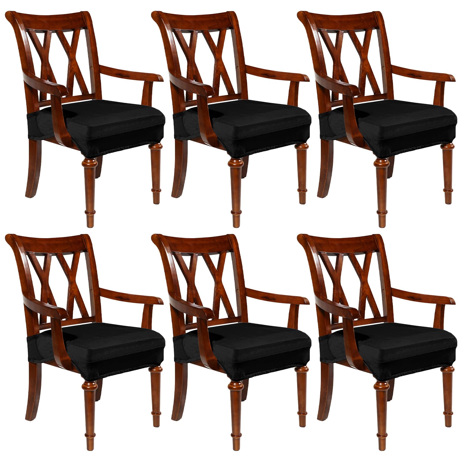 Havawish Large Dining Room Chair Seat Covers with Armrest Dining Chair Slip Covers Protectors(1 Pcs,Beige White)