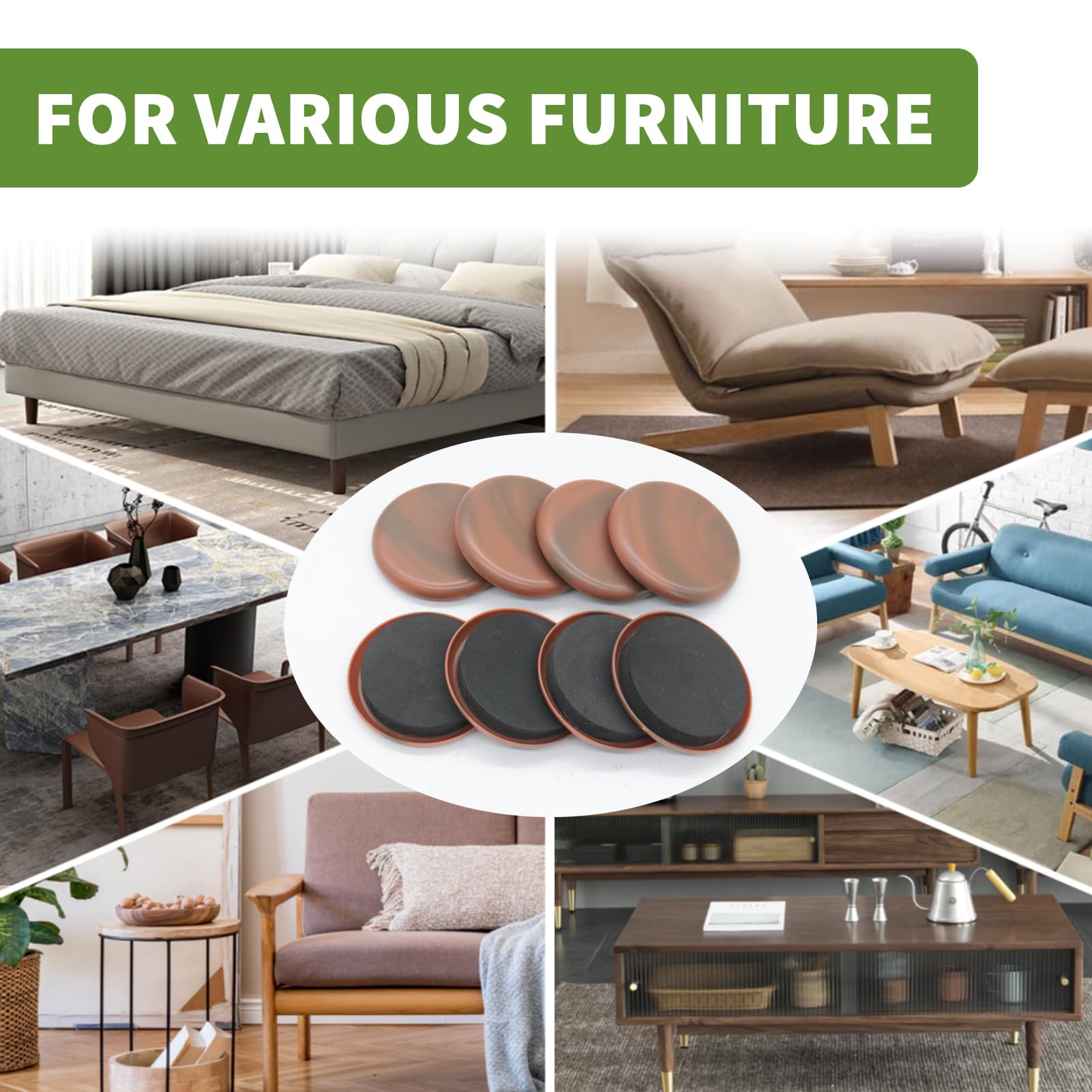 Furniture Sliders for Carpet 4 PCS - 9 1/2 inch Furniture Moving Slider Chair Legs Floors Protectors– Move Your Furniture Easy & Safely (for Carpet)
