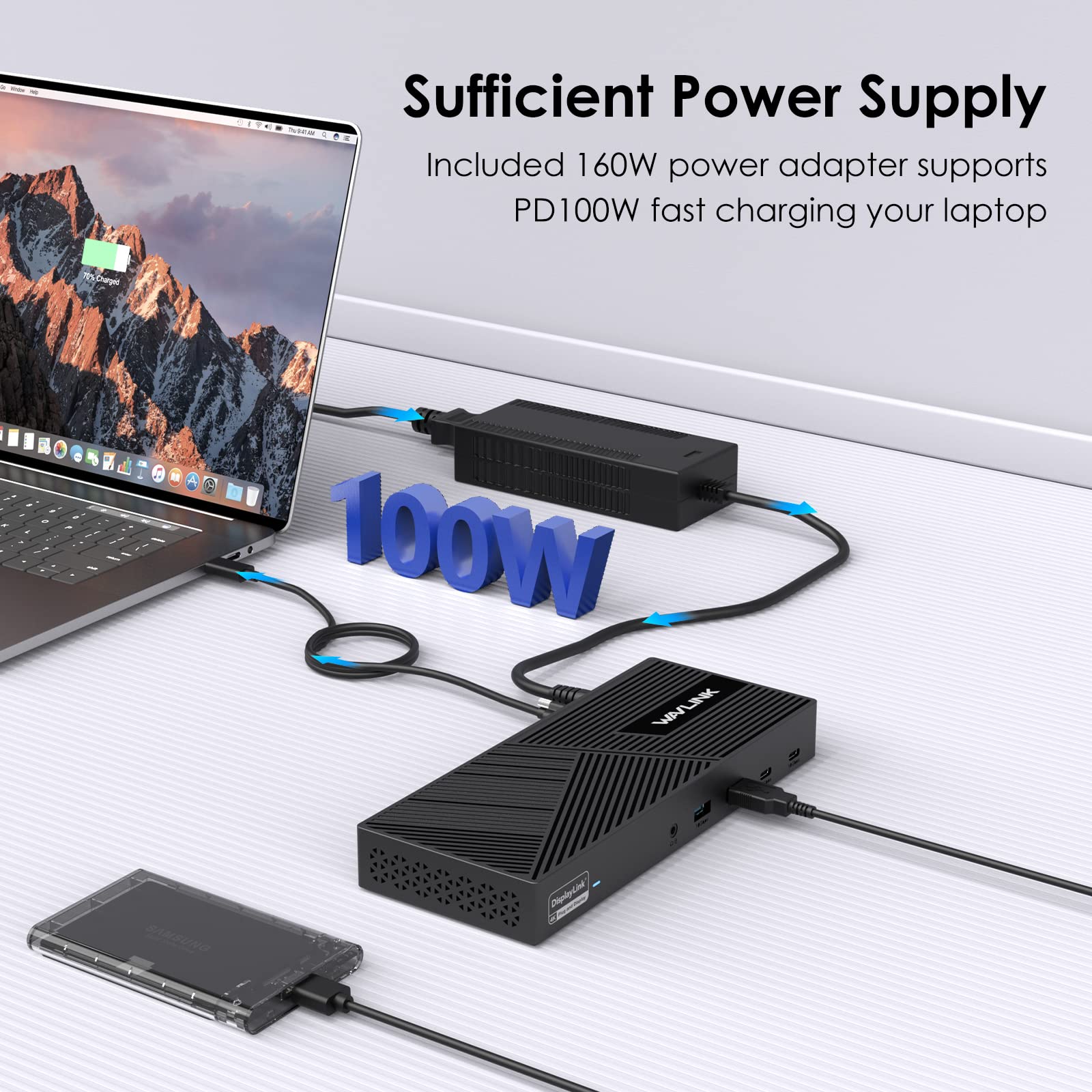 WAVLINK USB Laptop Docking Station Dual Monitors, DisplayLink Laptop Dock for M1-M5 Mac/MacBook Neo, Windows, ChromeOS(HDMI & HDMI/DVI, 6xUSB Ports, LAN, Audio)
