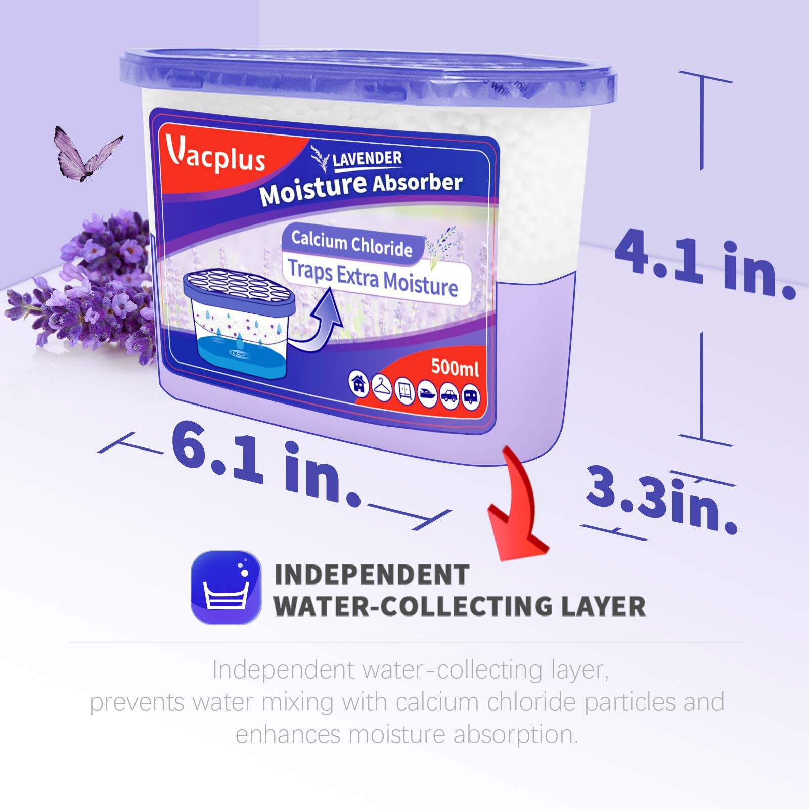 Vacplus Moisture Absorbers, 10.5 Oz Humidity Absorber Boxes Attracts Extra Moisture from Your Bathroom, Closet, Kitchen & Study, Dehumidifier, Odor Eliminator for Closet (Fragrance Free), 12 Packs