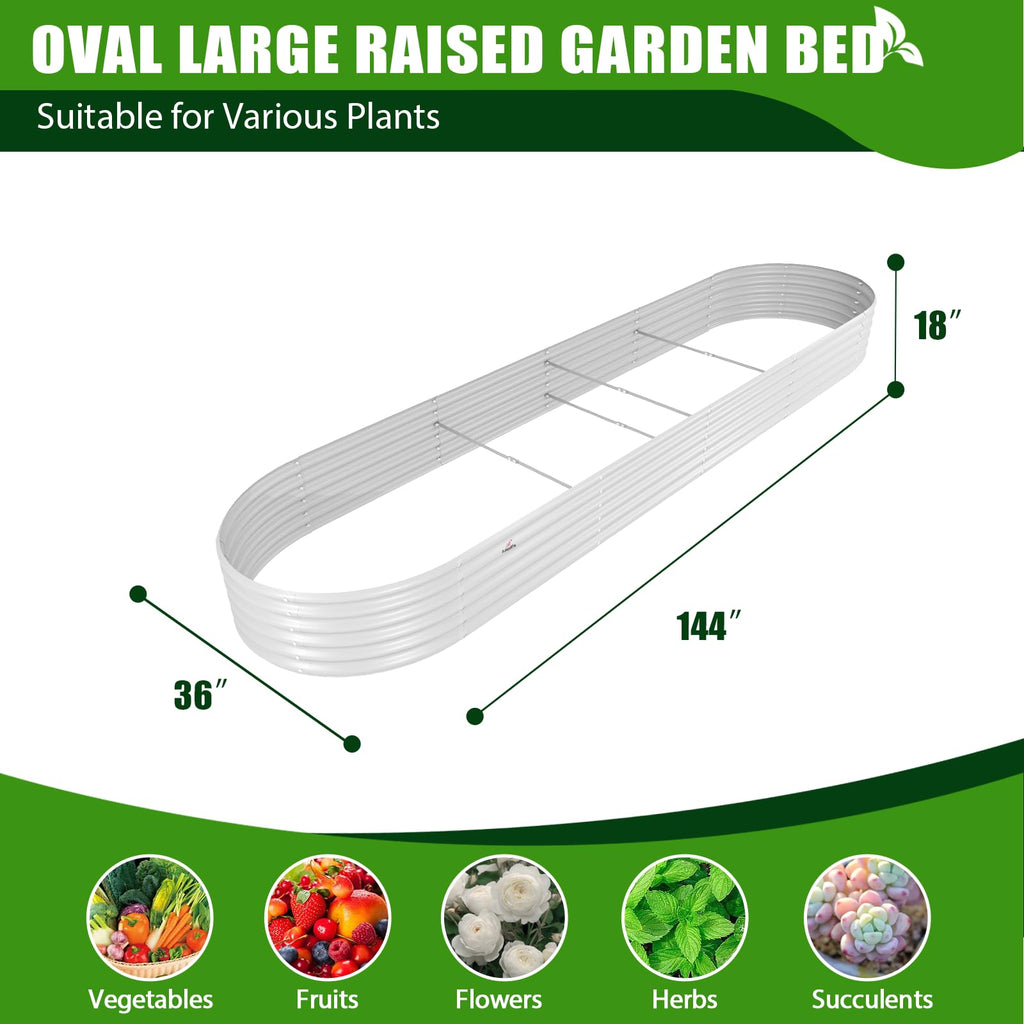A ANLEOLIFE 2-Pack 3ft x 24” Tall Galvanized Raised Garden Beds Outdoor, Round Metal Planter Box for Planting Vegetables Flowers Herb, Anti-Rust & Easy-Setup, Quartz Grey