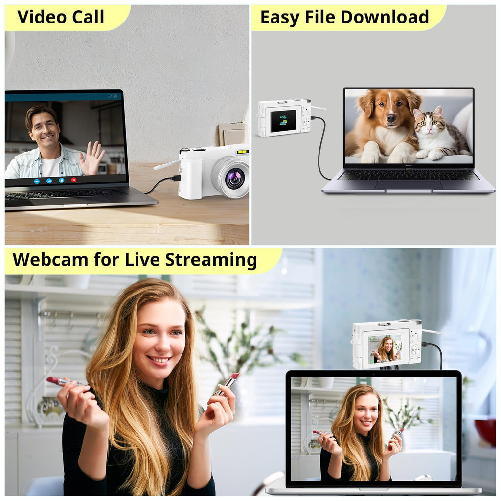 Duluvulu 4K Digital Camera for Photography Autofocus, 2026 Latest 48MP Vlogging Camera for YouTube with SD Card, 2 Batteries, 3" 180°Flip Screen Compact Travel Camera for Teens with 16X Zoom,Black