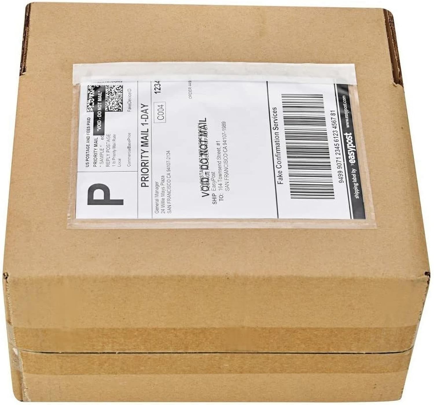 9527 Product 4.5" x 5.5" Clear Adhesive Top Loading Packing List/Shipping Label Envelopes (100 Pack)