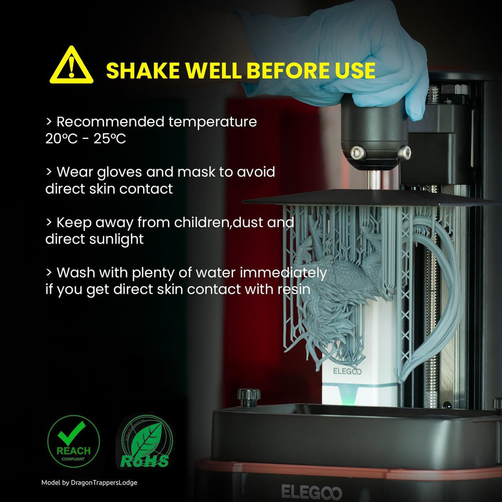 ELEGOO ABS-Like 3D Printer Resin LCD UV-Curing Resin 405nm Standard Photopolymer Resin for LCD 3D Printing Clear 1000g
