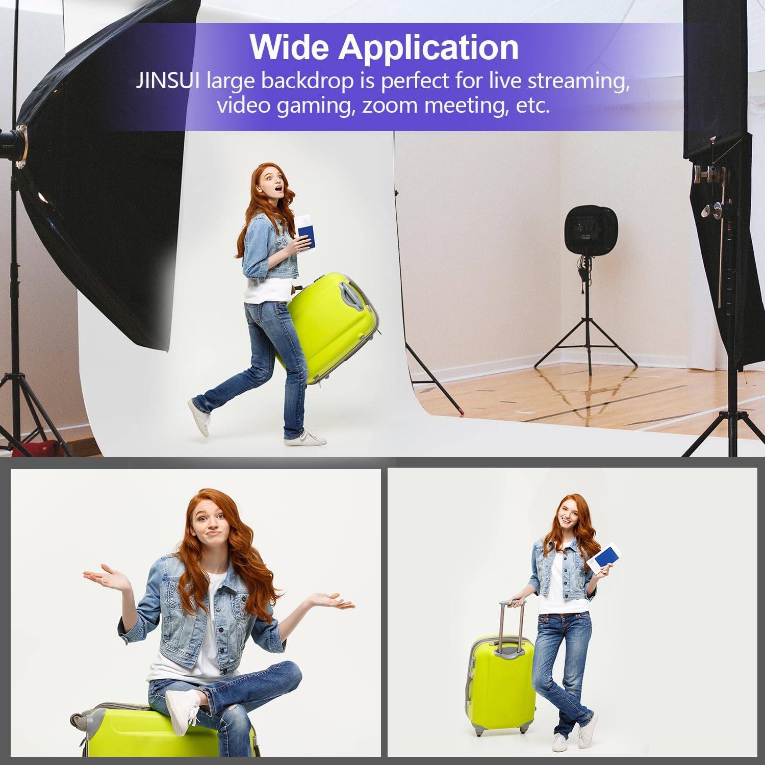 Black Backdrop 10x10ft, Photo Backdrop Curtain for Photoshoot, Pure Photographic Studio Backgrounds, Thick Polyester Fabric Photography Black Screen for Party Portraits Video Recording (Backdrop Only)
