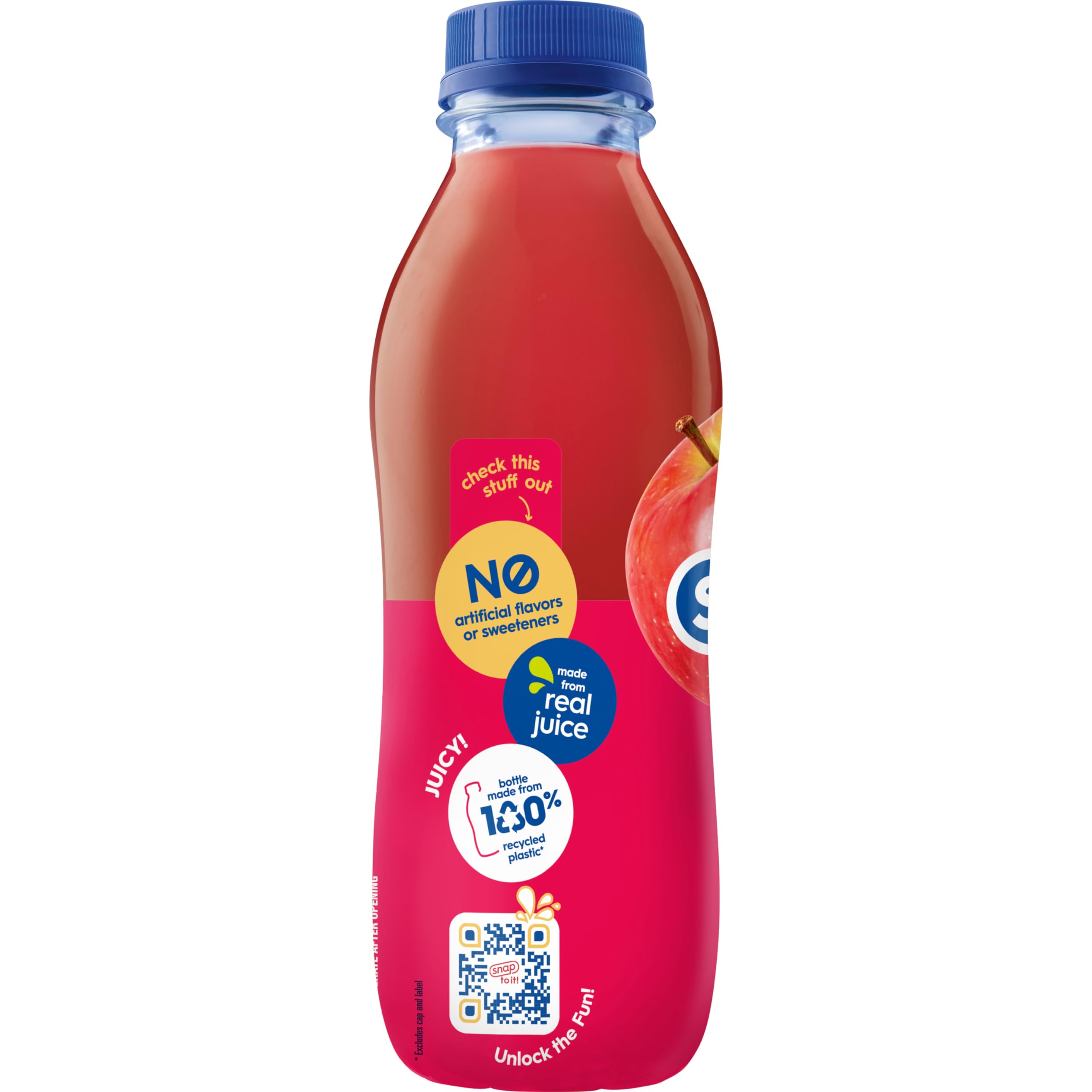 Snapple Apple Juice Drink, 16 fl oz recycled plastic bottle, 6 pack