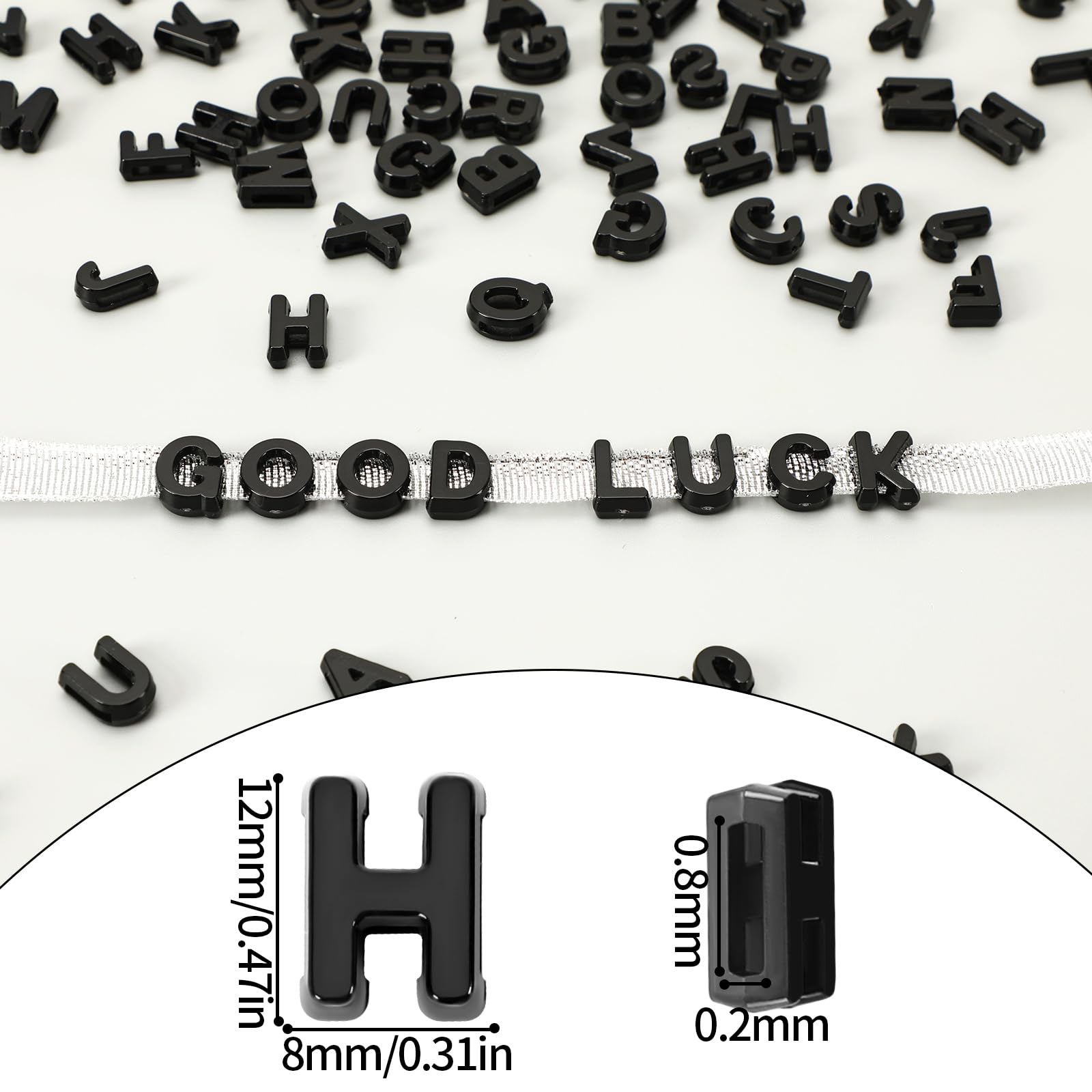 Augshy 700PCS White Letter Beads Alphabet Beads for Making DIY (6mm) | Premium Acrylic Cube Shape, Ideal Bracelets and Keychains, Large Hole Design for Easy Paracord Threading