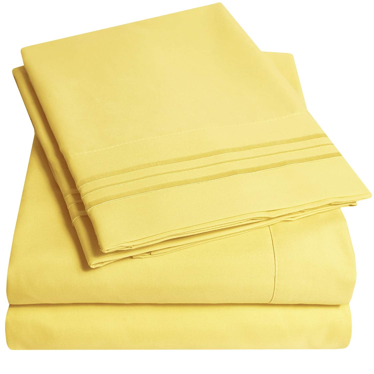 1500 Supreme Collection Extra Deep Pocket Sheets Set - Luxury Soft Bed Sheets, Wrinkle Free, Bedding, Over 40 Colors, 21 inch Extra Deep Pocket, Twin, Black