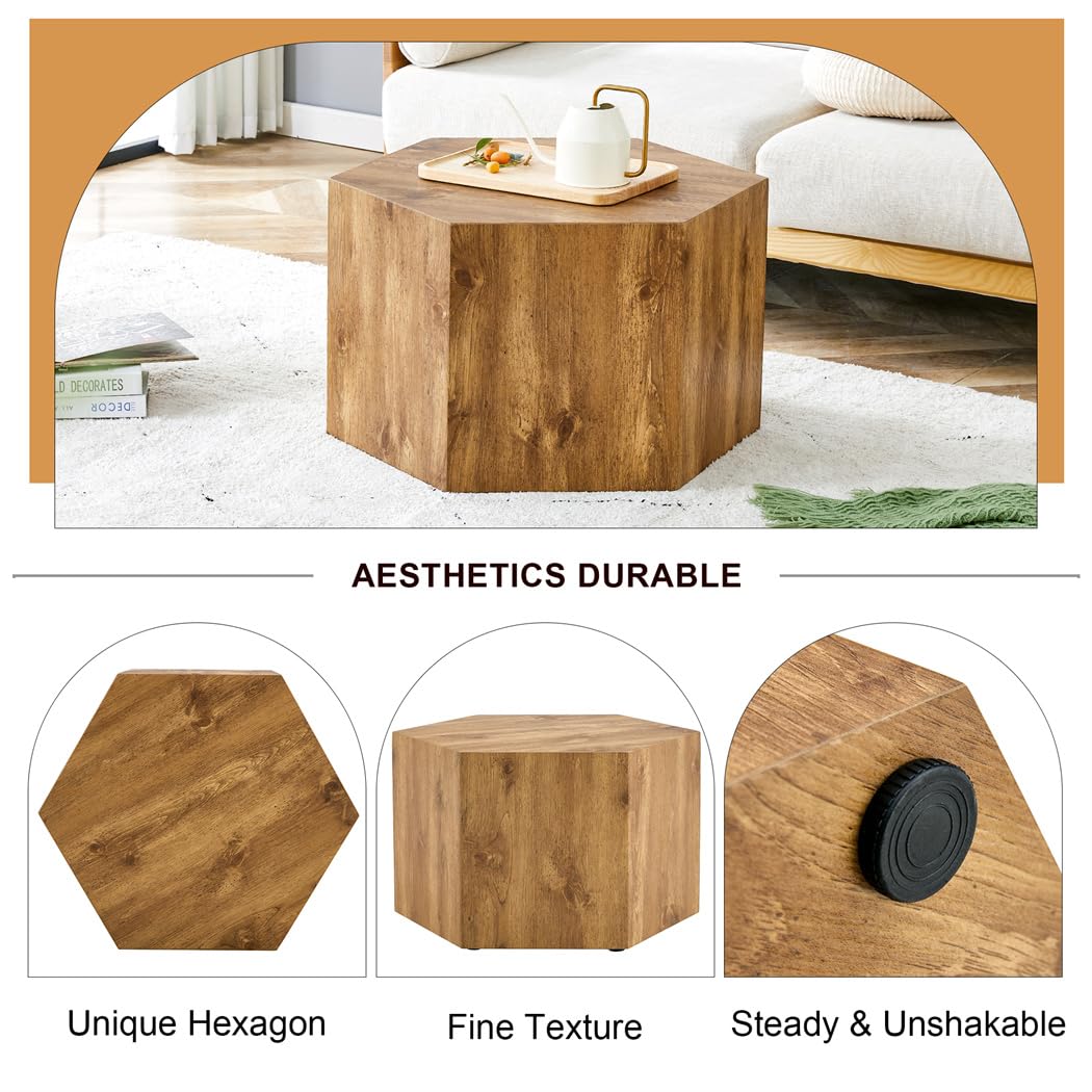Round Coffee Table, 23.6" Modern Grey Faux Marble Drum Coffee Table, Round Accent Center Table for Living Room Apartment Small Spaces, No Assembly Required