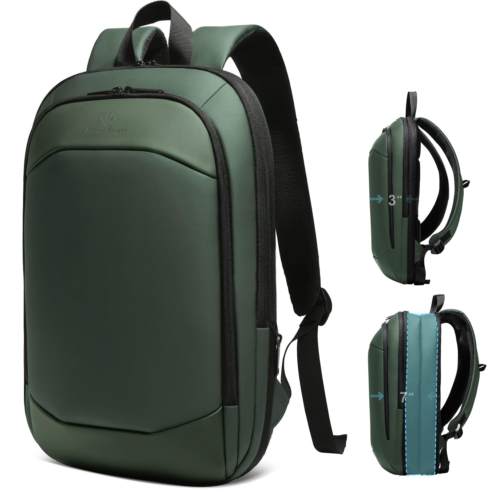 hk Business Backpack for Men 15.6 Inch,Slim & Expandable Waterproof Travel Laptop Backpack, Anti-Theft Lightweight Work Computer Bag, College Laptop Backpacks Gifts for Men Women-Black
