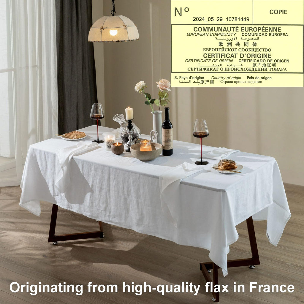 Talasily Linen Tablecloth 100% Pure Linen Table Cloth 60x84 Inches Rectangle Tablecloths Washable Cloths for Kitchen, Dining, Buffet Parties, Holidays, Picnic, Weddings and Restaurants-Caramel