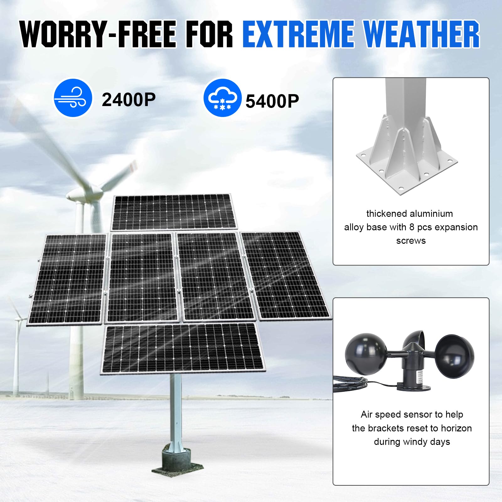 ECO-WORTHY 1200W Solar Tracker System: 6pcs 195W Monocrystalline Solar Panels, Dual-Axis Solar Tracking Kit with Tracker Controller for Shed Farm Yard Hut Field and Any Off-Grid