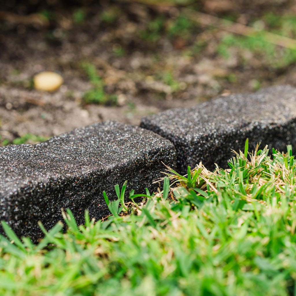Beuta Landscape Edging | Garden Edging Border | Faux Stone Bricks for Lawn edging, Flower beds, Pathways & Yard Edging– 1 Pack | Each Section Has 6 Bricks 48"L x 4"W x 2.25"H | 3 Spikes |Cobblestone