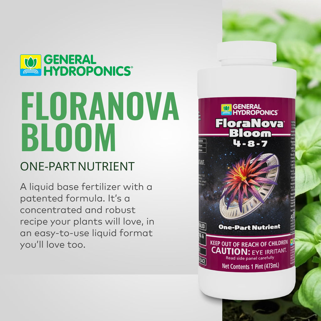 General Hydroponics HGC718805 FloraNova Grow 7-4-10, Robust Strength of Dry Fertilizer But in Rapid Liquid Form, Use for Hydroponics, Soilless Mixtures, Containers & Garden Grown Plants, 1-Gallon