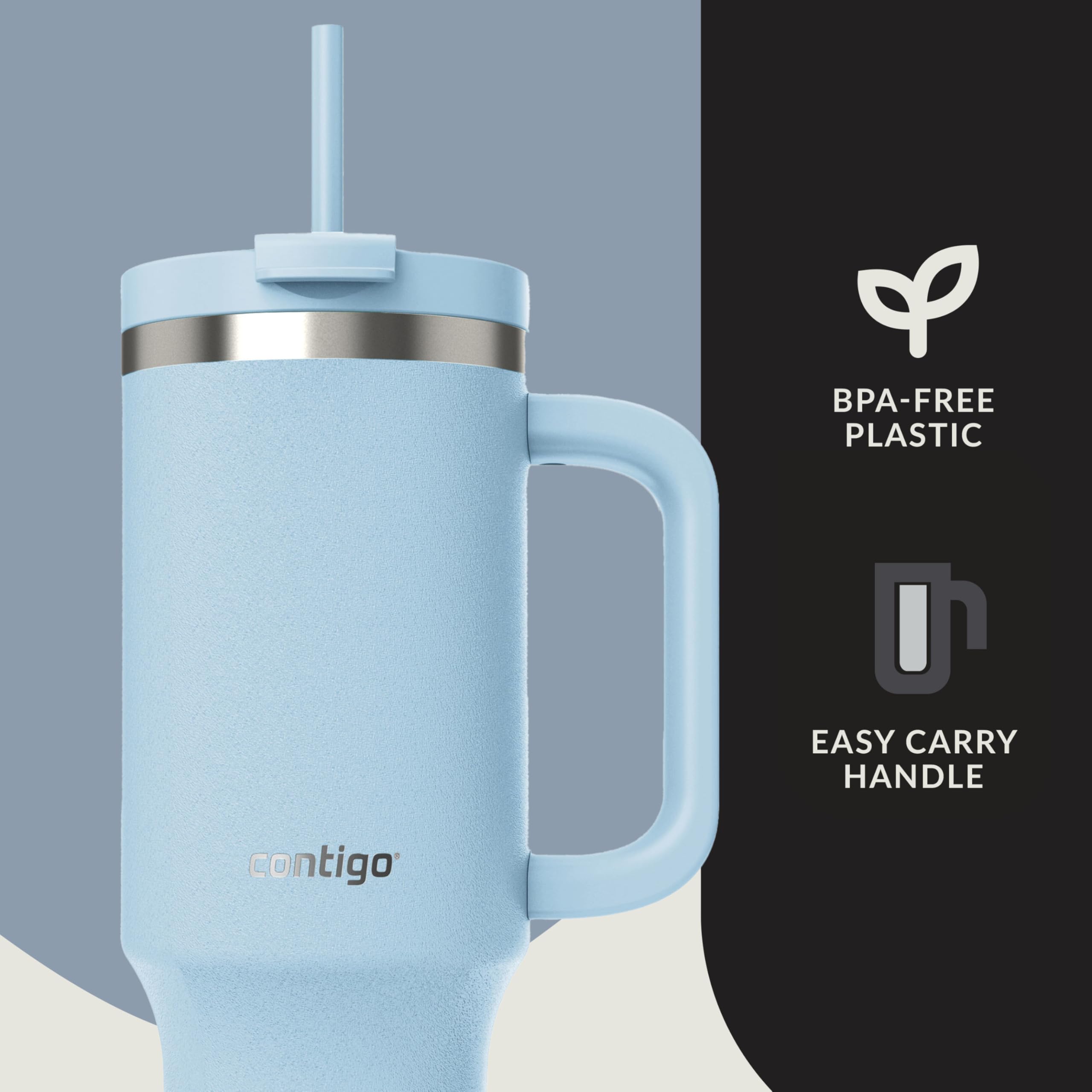 Contigo Streeterville 30oz Tumbler, Stainless Steel Vacuum Insulated, Leak-Proof, Cold for 29 Hours, Fits in cupholders, Licorice