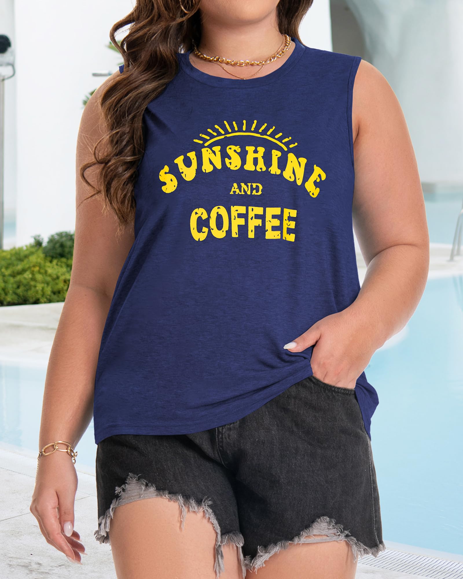 Plus Size Tops for Women Sleeveless Summer Tank Top Loose Fit Casual Tunics Shirts 2026