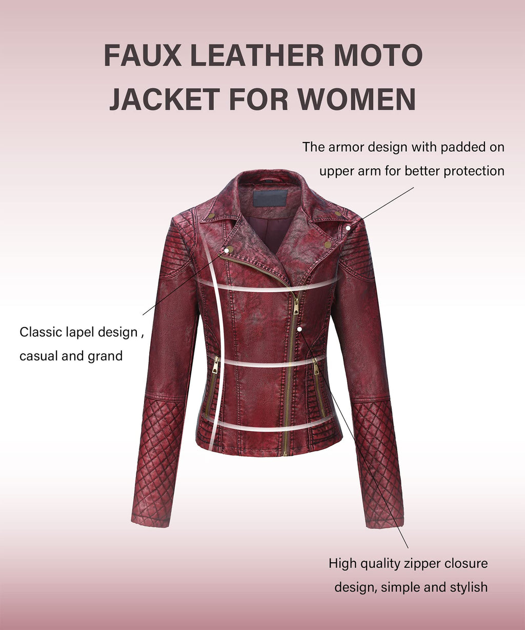 Bellivera Women's Faux Leather Casual Jacket 2026 Spring Trendy Motorcycle Outfits Lightweight Classic Coat