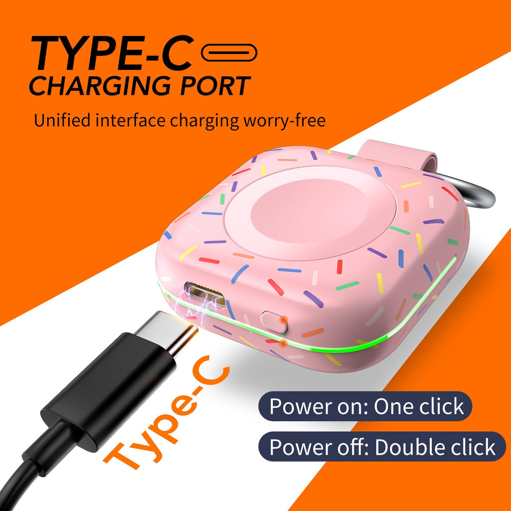 HUOTO Portable Charger for Apple Watch,Wireless Magnetic iWatch Charger 1200mAh Power Bank Travel Keychain Accessories Smart Chargers for Apple Watch Series 11/10/9/8/7/6/SE/5/4/3/2/1/UItra/UItra 2
