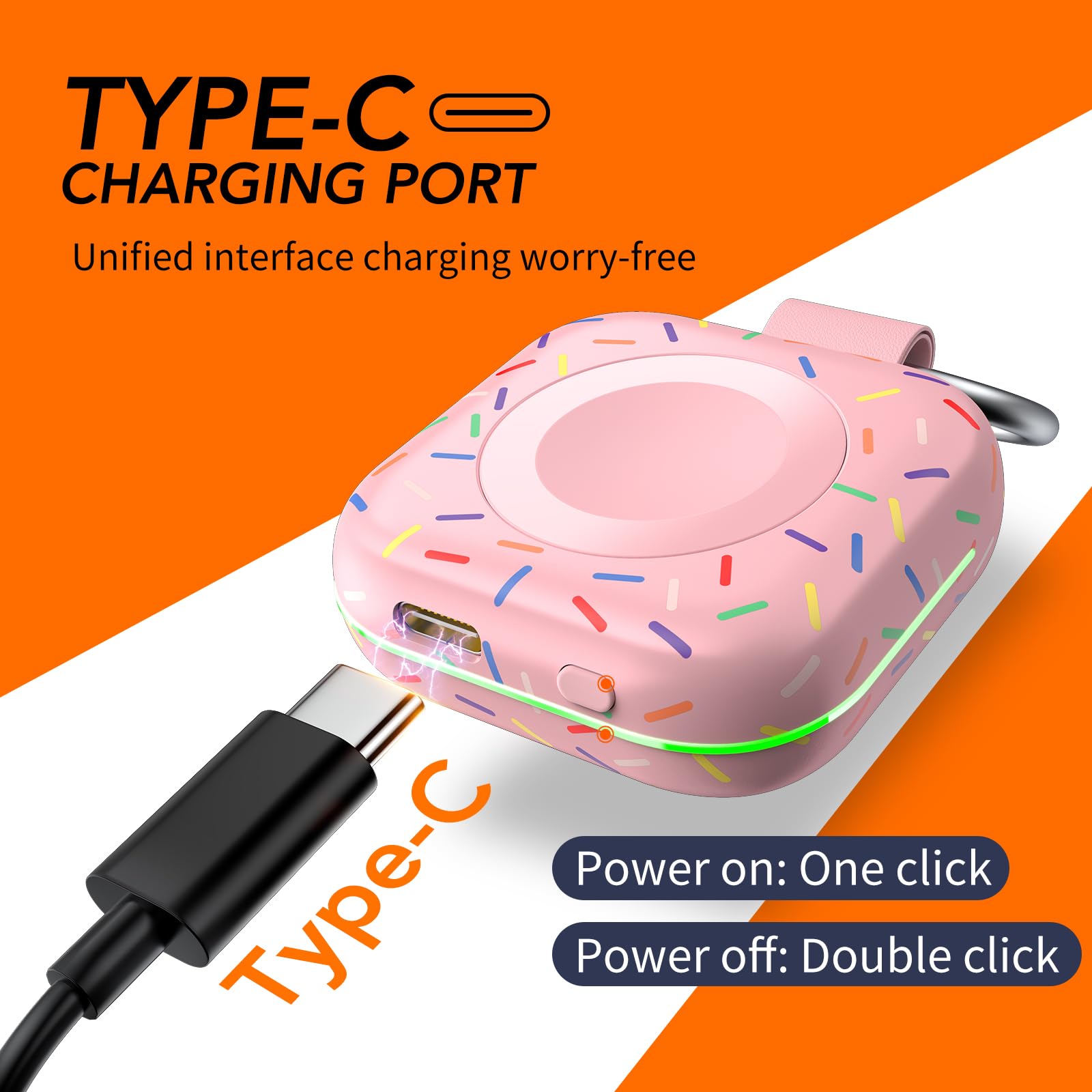 HUOTO Portable Charger for Apple Watch,Wireless Magnetic iWatch Charger 1200mAh Power Bank Travel Keychain Accessories Smart Chargers for Apple Watch Series 11/10/9/8/7/6/SE/5/4/3/2/1/UItra/UItra 2
