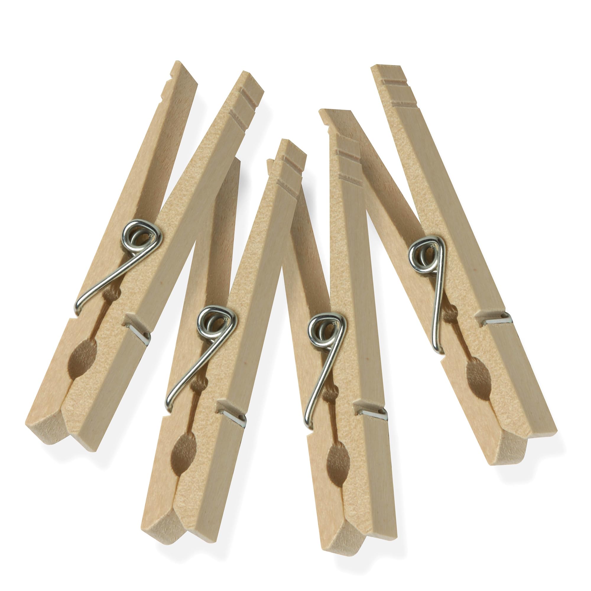 Honey-Can-Do DRY-01374 Wood Clothespins with Spring, 24-Pack, 3.3-inches Length,Brown