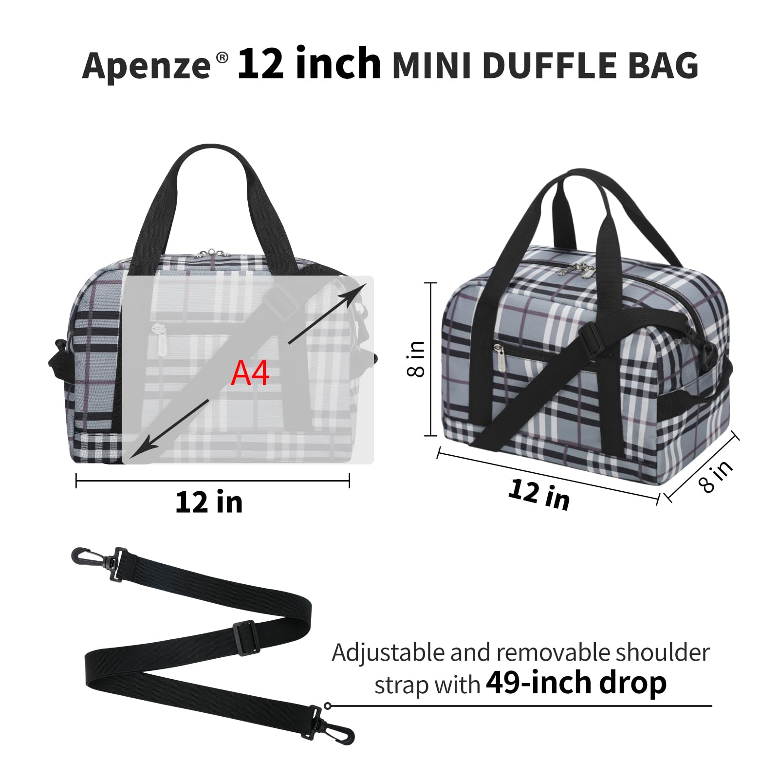 Apenze Small Gym Bag Carry On Bag - 12 in Mini Duffle Bag Lightweight for Overnight Travel(Camouflage)